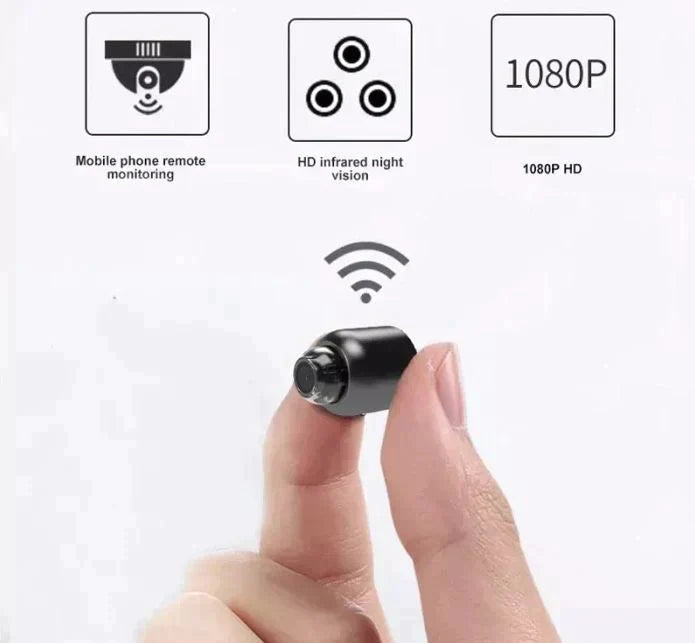 Εξαιρετικά Μικρή Κάμερα WiFi IP | 1080p Full-HD | Ευρυγώνιος Φακός 120° | Υπέρυθρη Νυχτερινή Όραση & Αισθητήρας Κίνησης | Αμφίδρομος Ήχος | Παγκόσμια Απομακρυσμένη Πρόσβαση