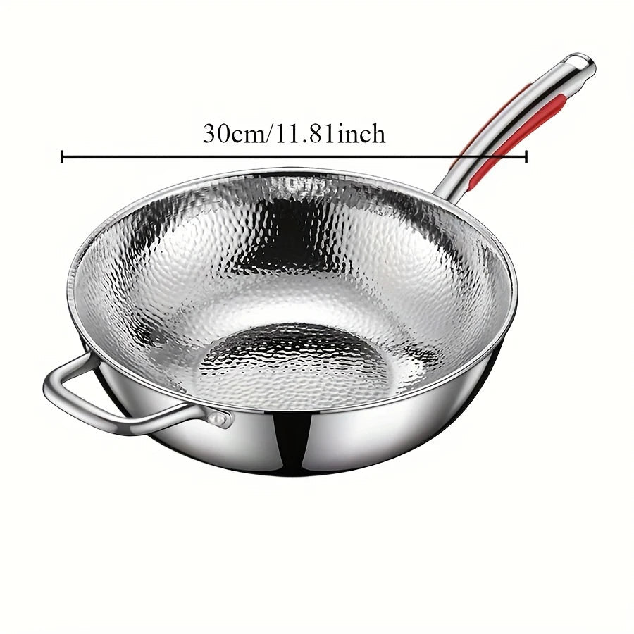 Τηγάνι Wok Τιτανίου Χωρίς Επίστρωση με Στρογγυλό Πάτο 32 εκ. για Επαγωγικές Εστίες